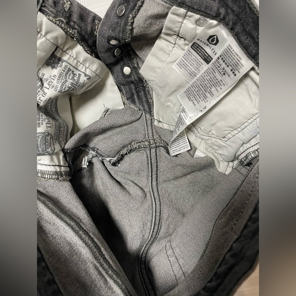 Levi’s 501 High Rise Cutoff Jean Shorts W26 Black Wash - Picture 5 of 11